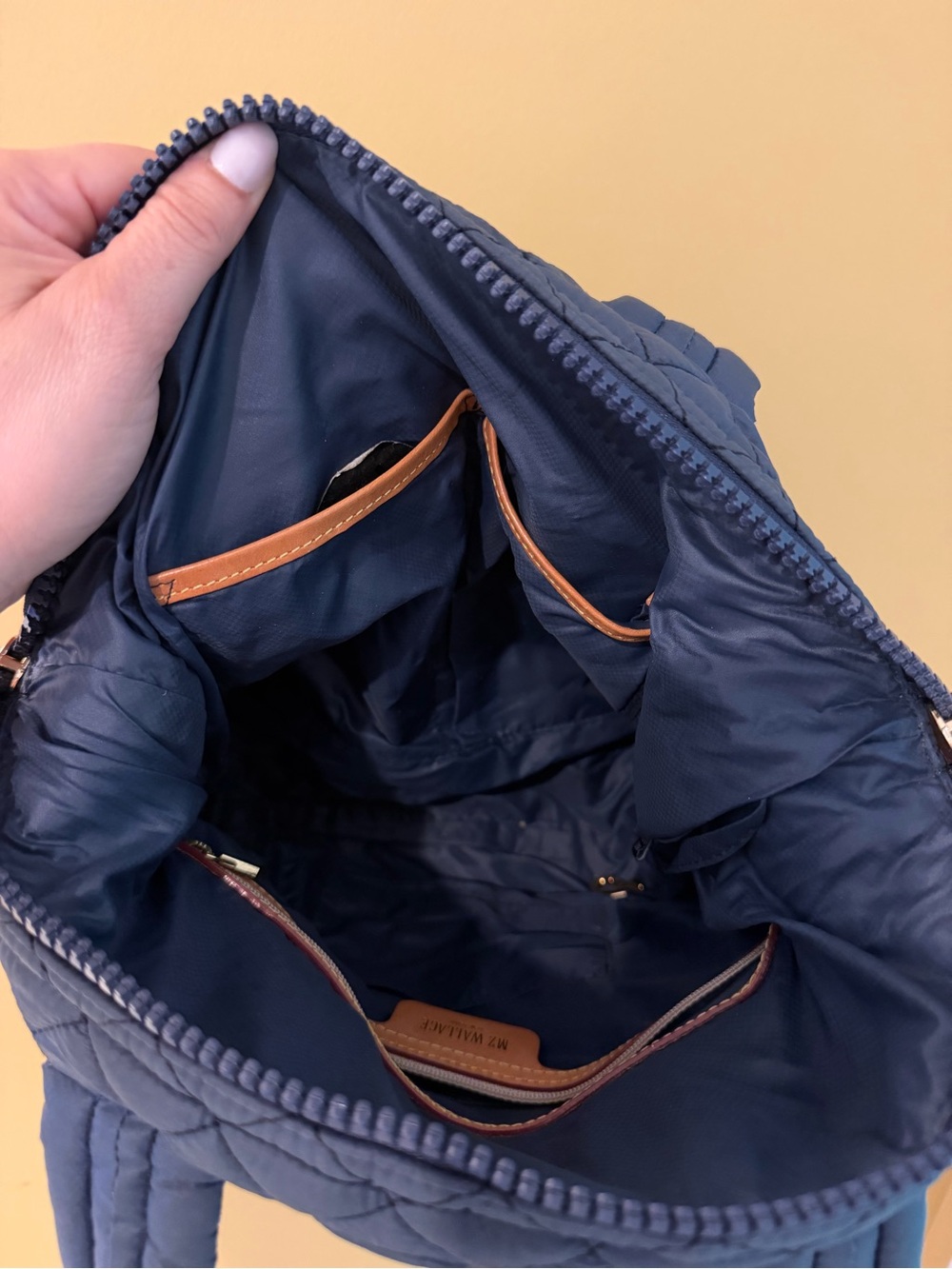 MZ Wallace Quilted Navy and Black Satchel - Picture 6 of 6